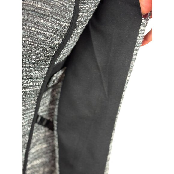 Laundry by Shelli Segal Black Gray Flare Coat Jacket Womens Size 6 Contrast Trim - Picture 8 of 16